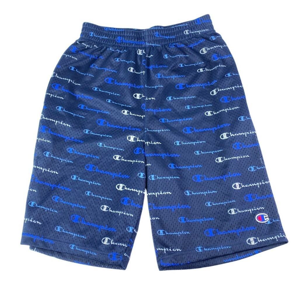 Champion Kids Boys Blue Logo Elastic Waist Athletic Basketball Sweat Shorts XL